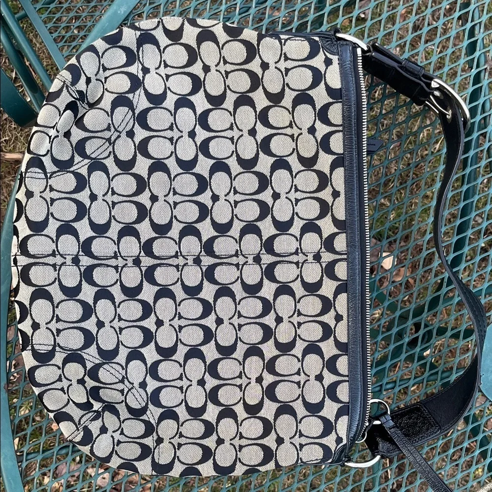 Coach Signature Monogram Shoulder Bag in Black & White Y2K